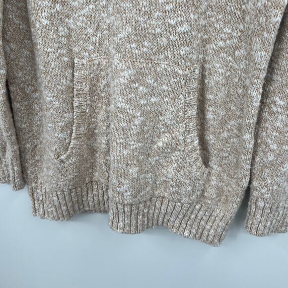 VINTAGE LL Bean 100% cotton funnel neck pullover sweater cream tan size medium - Picture 4 of 8